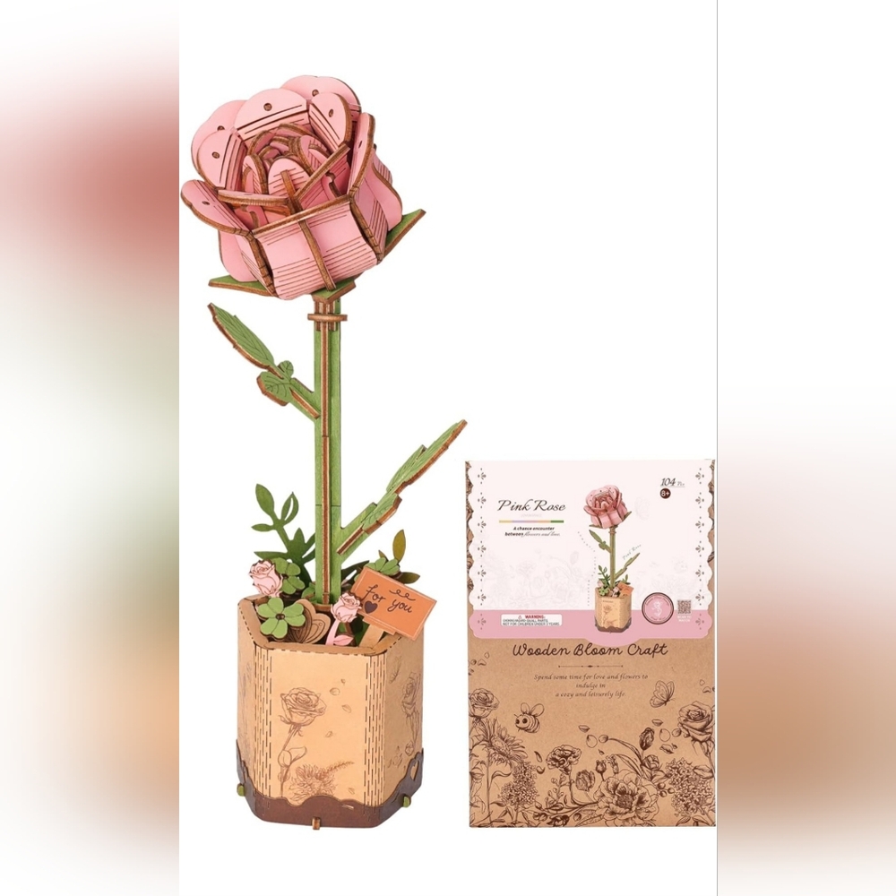 Pink Wooden Bloom Craft
